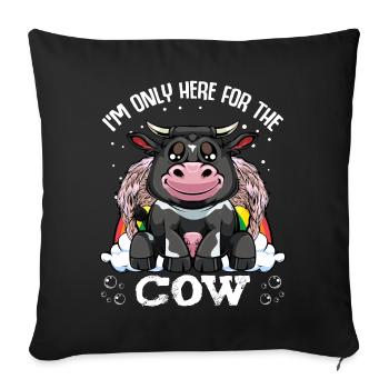 Cow Kawaii Humor - Sofa pillowcase 17,3'' x 17,3'' (45 x 45 cm) - black - Front