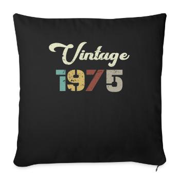 Born 1975 Birthday Gift Vintage 1975 - Sofa pillowcase 17,3'' x 17,3'' (45 x 45 cm) - black - Front