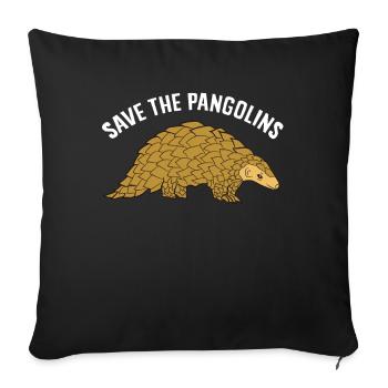 Save The Pangolins Cute Pangolin Lover Gift - Sofa pillowcase 17,3'' x 17,3'' (45 x 45 cm) - black - Front