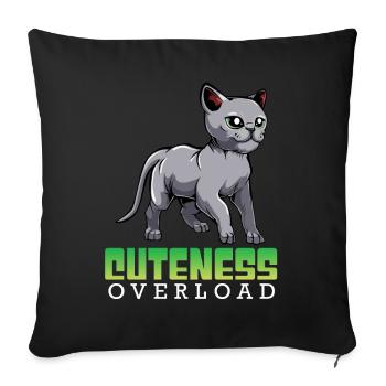 Katzen Überdosis Niedlichkeit - Sofakissenbezug 45 x 45 cm - Schwarz - Vorne