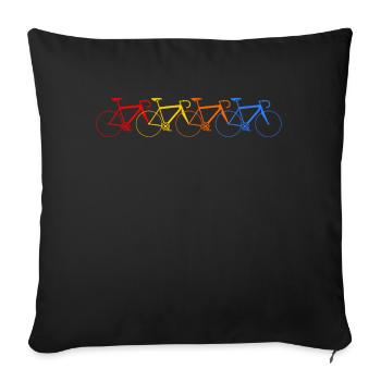 4 Colorful Bikes Bicycles Bicycle Bike Road Bike Cycling - Sofa pillowcase 17,3'' x 17,3'' (45 x 45 cm) - black - Front