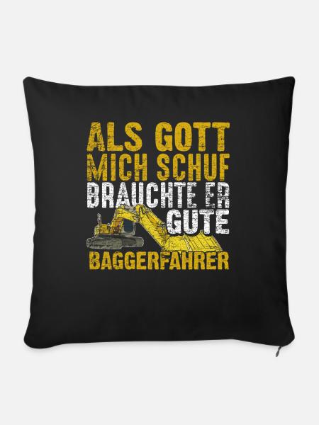 Baggerfahrer Arbeit - Sofakissenbezug 45 x 45 cm - Schwarz