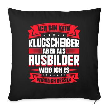 Ausbilder witzige Geschenkidee - Sofakissenbezug 45 x 45 cm - Schwarz - Vorne