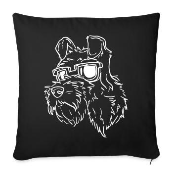 Schnauzer - Housse de coussin décorative 45 x 45 cm - noir - Devant