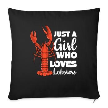 Juste une fille qui aime les crabes homard - Housse de coussin décorative 45 x 45 cm - noir - Devant