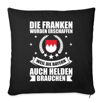 Lustiges Franken Sprüche Geschenk - Sofakissenbezug 45 x 45 cm - Schwarz - Vorne