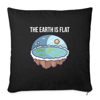 La terre est plate - théorie du complot - Housse de coussin décorative 45 x 45 cm - noir - Devant