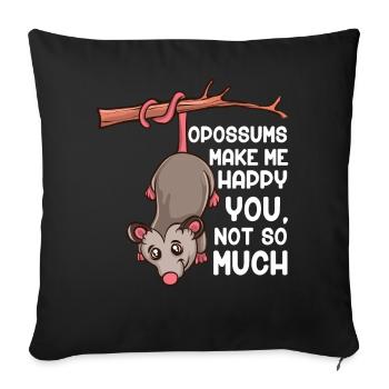 Les opossums me font heureux Opossum doux - Housse de coussin décorative 45 x 45 cm - noir - Devant