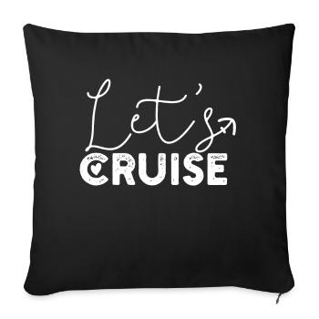 Cruise ship - Sofa pillowcase 17,3'' x 17,3'' (45 x 45 cm) - black - Front
