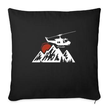Helicopter - Sofa pillowcase 17,3'' x 17,3'' (45 x 45 cm) - black - Front