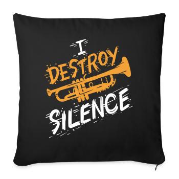 Trumpet Trumpeter - Sofa pillowcase 17,3'' x 17,3'' (45 x 45 cm) - black - Front