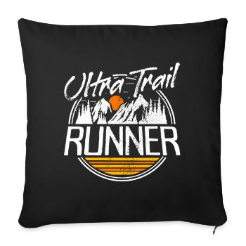 Ultra Trail Running Traillauf Ultra Trail Runner - Housse de coussin décorative 45 x 45 cm - noir - Devant