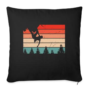 Bloc, bloc, sport, escalade, rétro - Housse de coussin décorative 45 x 45 cm - noir - Devant