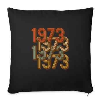 1973 vintage vintage retro - Sofa pillowcase 17,3'' x 17,3'' (45 x 45 cm) - black - Front