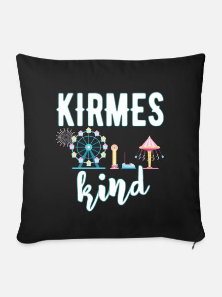 Kirmeskind Jahrmarkt Rummel Volksfest Schausteller - Sofakissenbezug 45 x 45 cm - Schwarz