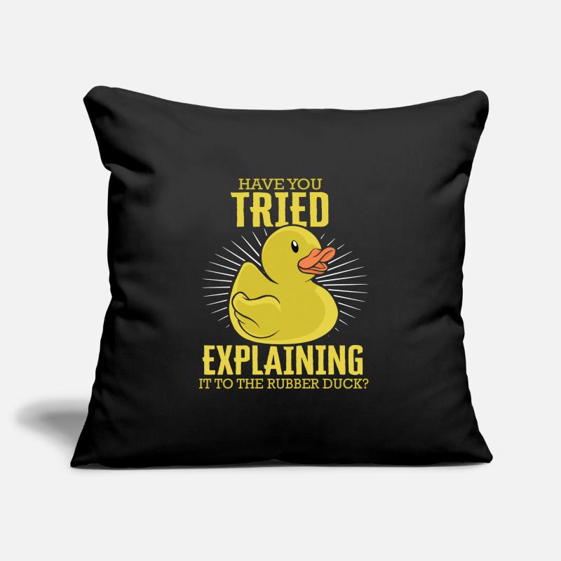 Explaining To Rubber Duck Programmer Debugging Sofa pillowcase 17,3'' x 17,3'' (45 x 45 cm)