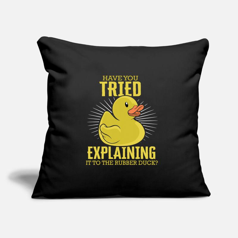 Expliquer le débogage du programmeur Rubber Duck Housse de coussin décorative 45 x 45 cm