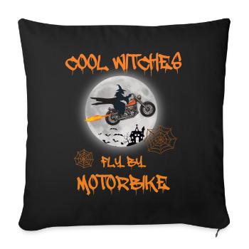 Sorcières cool Motobike - Bike Chopper - Housse de coussin décorative 45 x 45 cm - noir - Devant