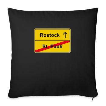 Rostock Rostocker anti Saint Pauli place-nom signe - Housse de coussin décorative 45 x 45 cm - noir - Devant