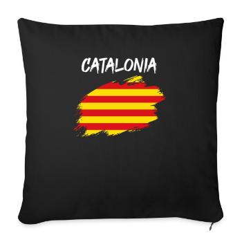 Catalonia Catalan flag flag - Sofa pillowcase 17,3'' x 17,3'' (45 x 45 cm) - black - Front