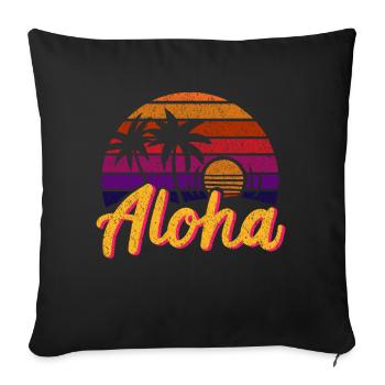 Aloha Rétro - Housse de coussin décorative 45 x 45 cm - noir - Devant