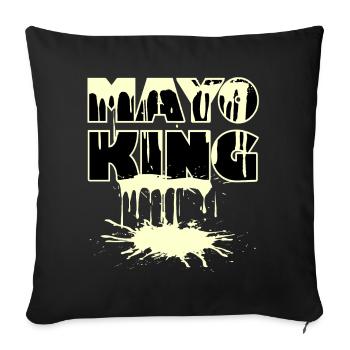 Mayo King - Mayonnaise spilled - Sofa pillowcase 17,3'' x 17,3'' (45 x 45 cm) - black - Front
