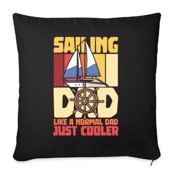 Voile papa marin père fête des pères - Housse de coussin décorative 45 x 45 cm - noir - Devant