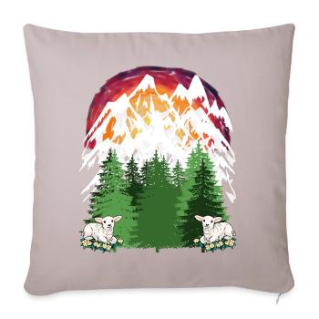 Moutons Chèvres Alpage Montagnes Alpes Vacances Tannen Alm - Housse de coussin décorative 45 x 45 cm - taupe clair - Devant