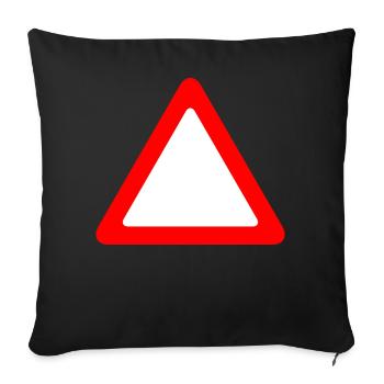 Road sign warning - Sofa pillowcase 17,3'' x 17,3'' (45 x 45 cm) - black - Front