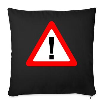 Traffic sign warning caution caution - Sofa pillowcase 17,3'' x 17,3'' (45 x 45 cm) - black - Front