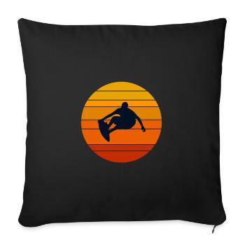 Surfing Hobbies - Sofa pillowcase 17,3'' x 17,3'' (45 x 45 cm) - black - Front