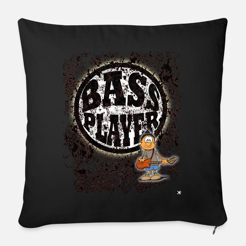 Bass Player - Sofa pillowcase 17,3'' x 17,3'' (45 x 45 cm) - black