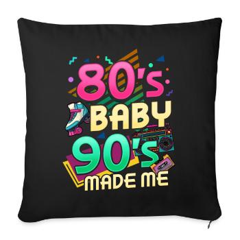 80s 90s Music Party Birthday - Sofa pillowcase 17,3'' x 17,3'' (45 x 45 cm) - black - Front