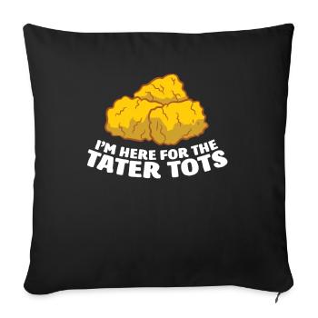 Je suis juste là pour les croquettes - Housse de coussin décorative 45 x 45 cm - noir - Devant