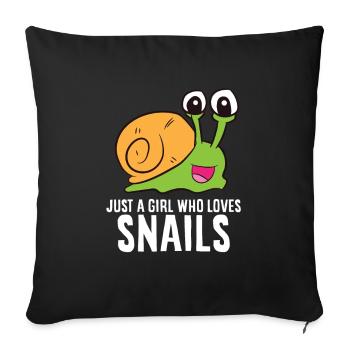Just a Girl Who Loves Snails Cute Snail Girl - Sofa pillowcase 17,3'' x 17,3'' (45 x 45 cm) - black - Front