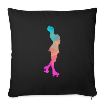Abstrakter Eis- und Rollschuh-Design - Sofakissenbezug 45 x 45 cm - Schwarz - Vorne