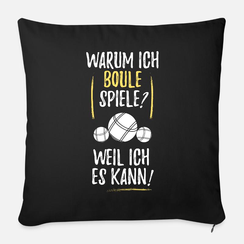 Boule Petanque Boccia Boules - Sofakissenbezug 45 x 45 cm - Schwarz