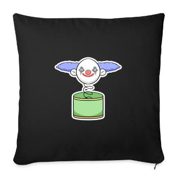 clown - Sofa pillowcase 17,3'' x 17,3'' (45 x 45 cm) - black - Front