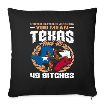 Texas États-Unis d'Amérique cadeau - Housse de coussin décorative 45 x 45 cm - noir - Devant