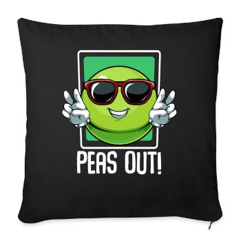 Limette Peace Out Cartoon - Sofakissenbezug 45 x 45 cm - Schwarz - Vorne