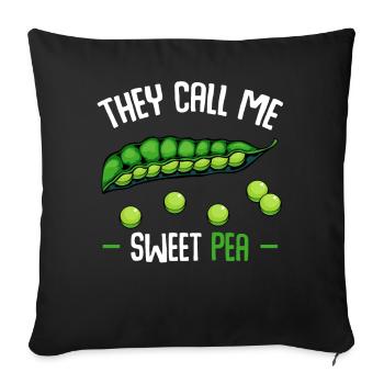 They call me Sweet Pea - Sofa pillowcase 17,3'' x 17,3'' (45 x 45 cm) - black - Front