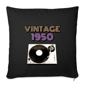 Vintage Geburtstag 1950 1950 Vintage Vintage - Sofakissenbezug 45 x 45 cm - Schwarz - Vorne