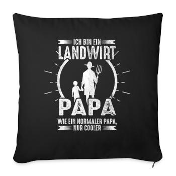Landwirt Papa Geschenk - Sofakissenbezug 45 x 45 cm - Schwarz - Vorne