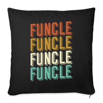 Oncle funcle - Housse de coussin décorative 45 x 45 cm - noir - Devant