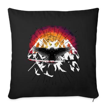 Sword Katana Crow Raven Fantasy Resurrection - Sofa pillowcase 17,3'' x 17,3'' (45 x 45 cm) - black - Front