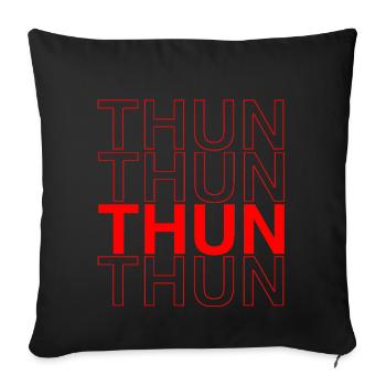 THUN Design - Calligraphie rouge - Housse de coussin décorative 45 x 45 cm - noir - Devant