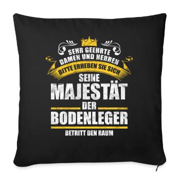 Bodenleger Handwerker Geschenk - Sofakissenbezug 45 x 45 cm - Schwarz - Vorne