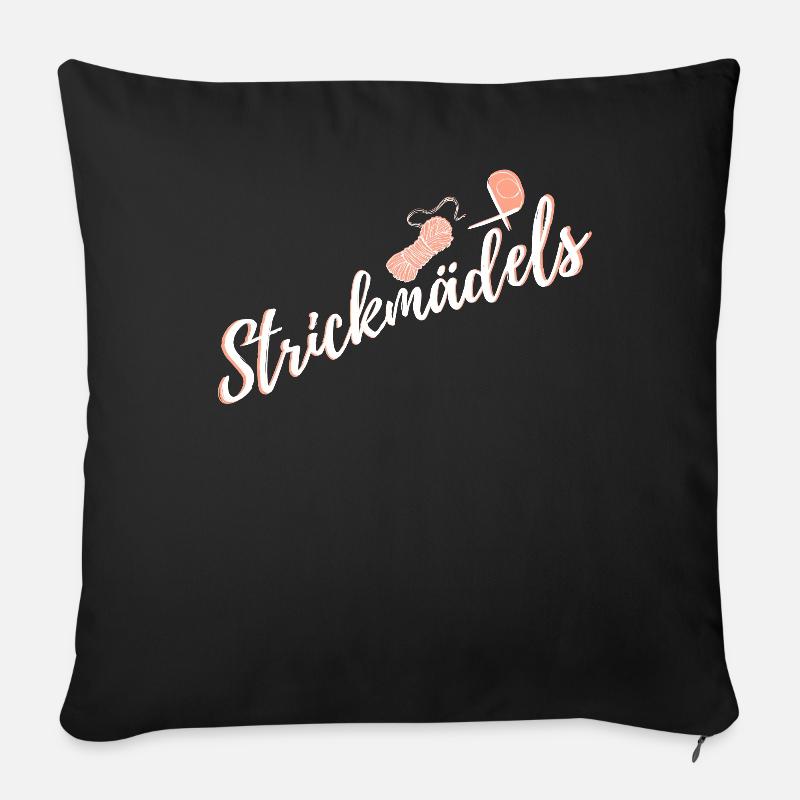 Wolle Stricken - Sofakissenbezug 45 x 45 cm - Schwarz