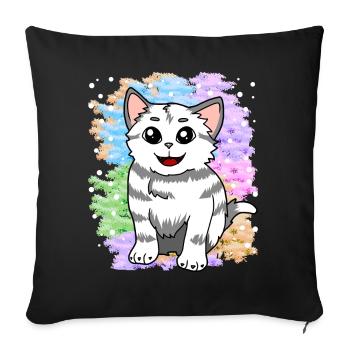 Fantasy kitten cats dream world fantasy nature - Sofa pillowcase 17,3'' x 17,3'' (45 x 45 cm) - black - Front