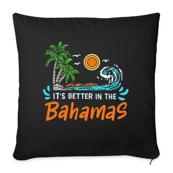 Bahamas rétro 80 ' s vacances d’été - Housse de coussin décorative 45 x 45 cm - noir - Devant